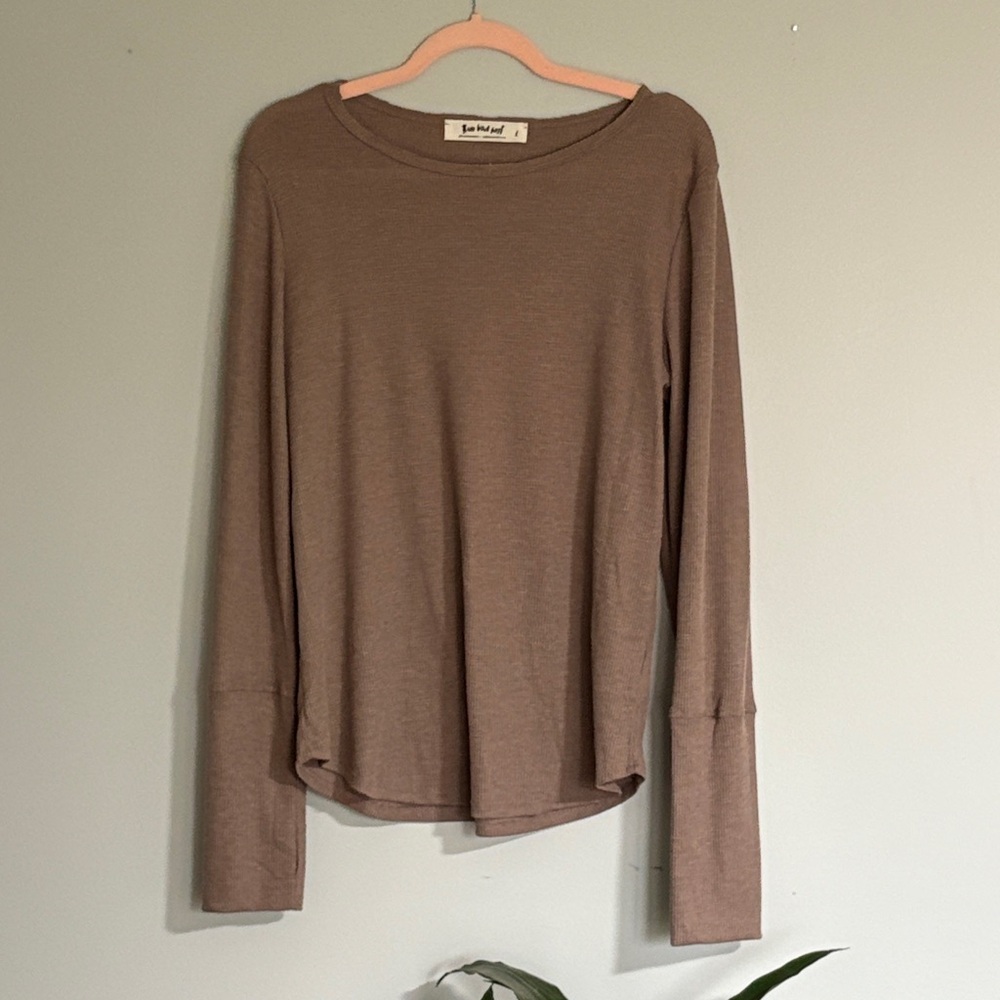 Three Bird Nest Brown Long Sleeve Top